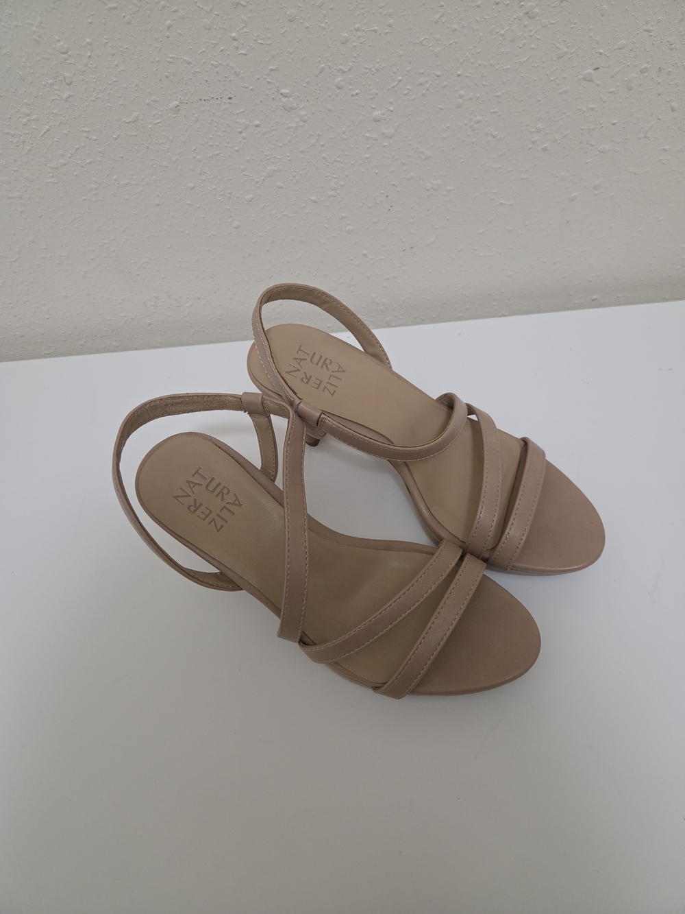 Naturalizer Beige Strappy Platform Heel Sandals - Picture 2 of 5